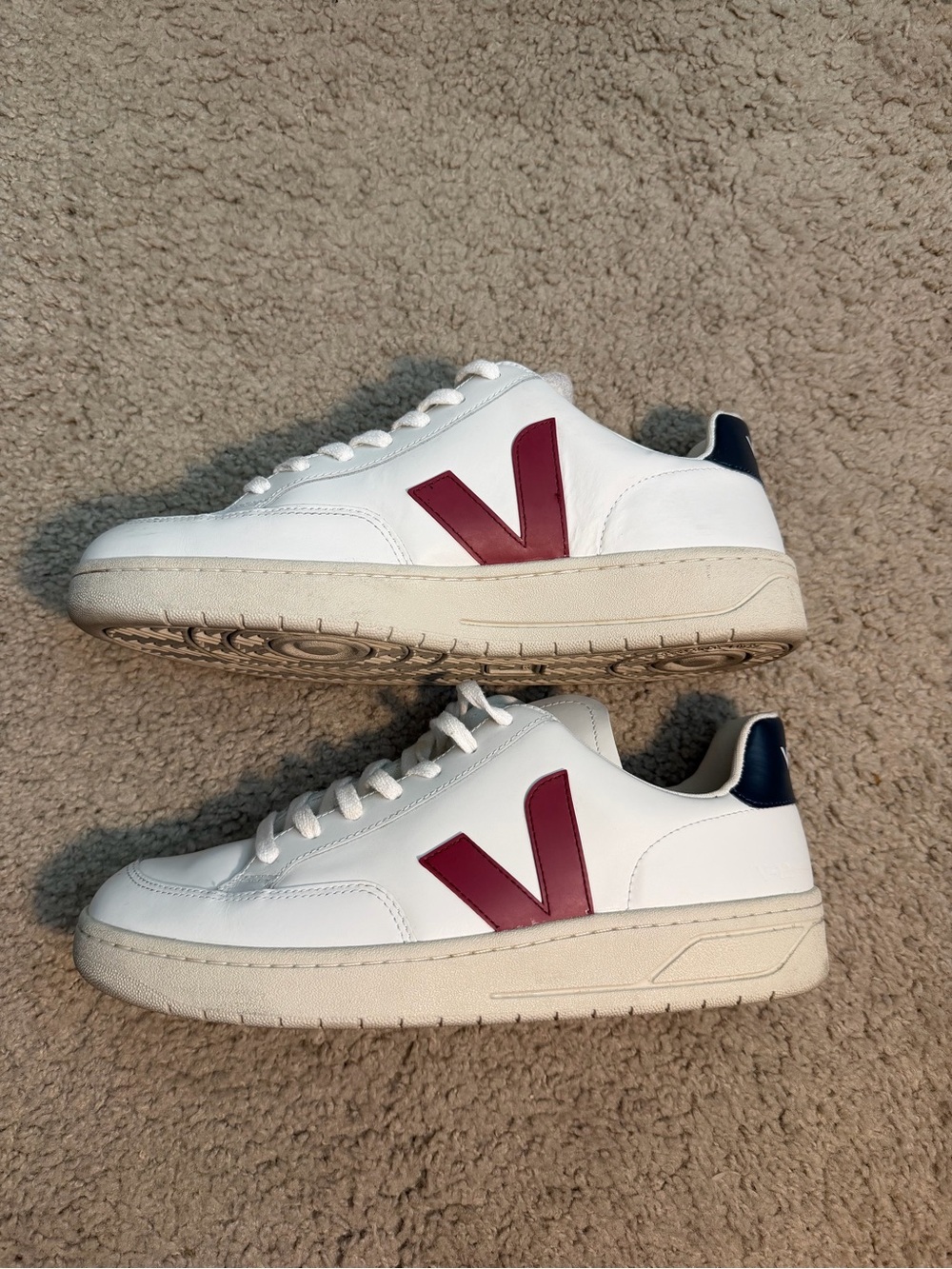 Veja V-12 White Men's Leather Sneakers